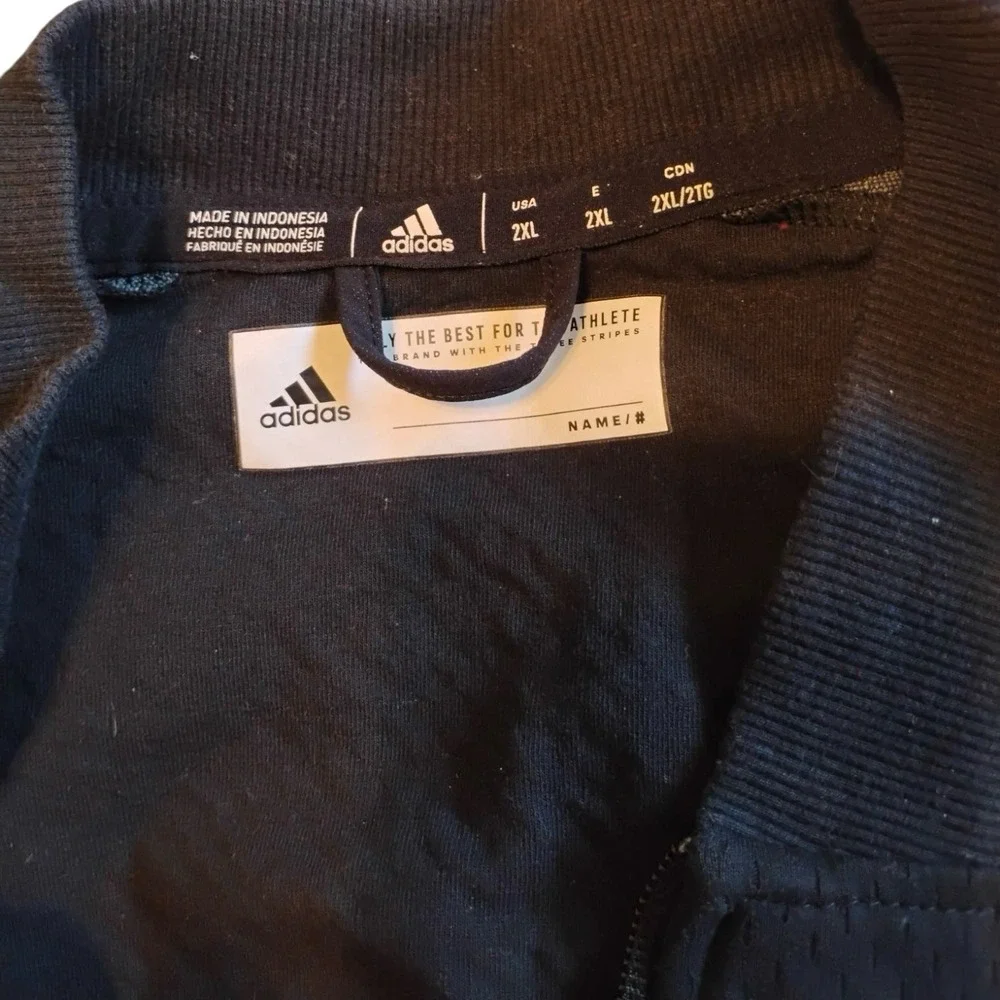 Adidas Rutgers Scarlet Knights Full Zip Jacket Mens 2XL Black‎ R Logo Athletic